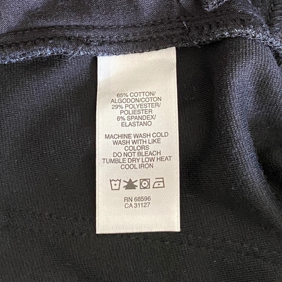 DKNY Jeans Women's Black with Gray Stripe Down Tapered Leg Stretch Pants Sz 2 - Picture 4 of 13